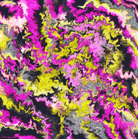 abstract seamless texture with yellow, purple, pink and black spotsの写真素材