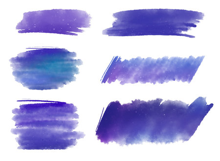 Set of watercolor brush strokes. Vector illustration. Grunge texture.の写真素材