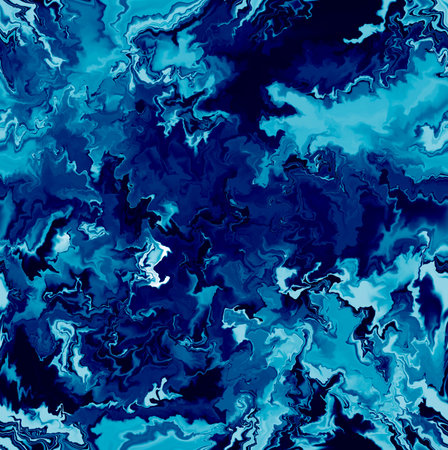 Seamless Abstract blue watercolor background. Digital art painting.の写真素材