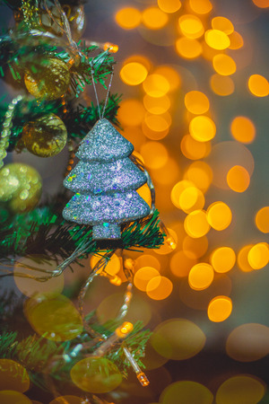 Christmas bokeh lights for Christmas background.の写真素材