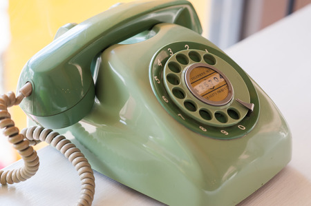 old telephone selective focus at no 3の写真素材