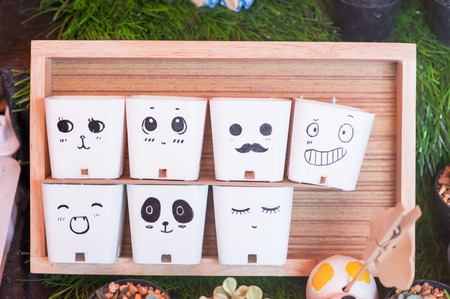 smell flowerpots emotionの写真素材