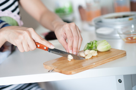 slicing knife on galicの写真素材