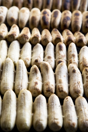 roasted bananas for sell in fresh market Bangkokの写真素材