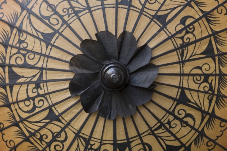 Beautiful pattern of paper umbrella,close upの写真素材