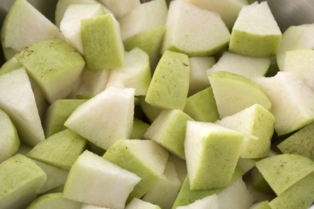 Sliced guava prepare for making fruit saladの写真素材