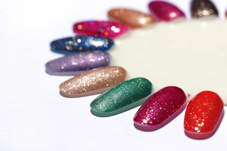Nail varnish color sample plateの写真素材