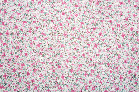 Pink flower pattern fabric backgroundの写真素材