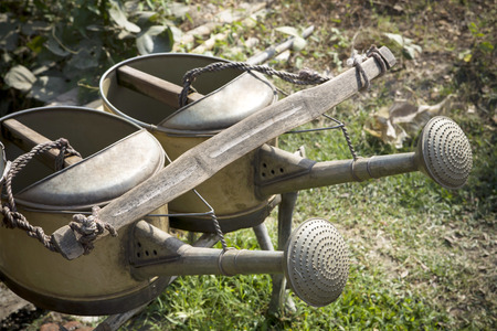 Twin power watering can DIY by gardenerの写真素材