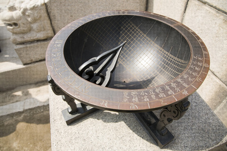 Ancient sundial in Gyeongbokgung palace,Seoul,Koreaの写真素材
