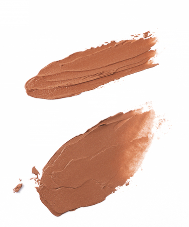 Brown color lipstick stroke on white backgroundの写真素材