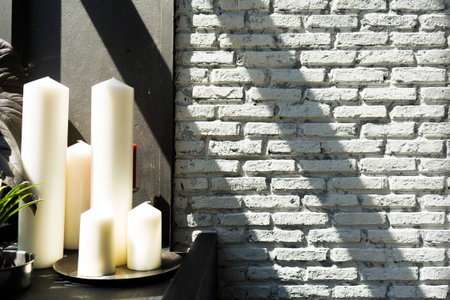 Candles decoration at homeの写真素材