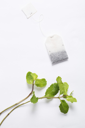 Beauty concept,Mint tea sunburn lotionの写真素材