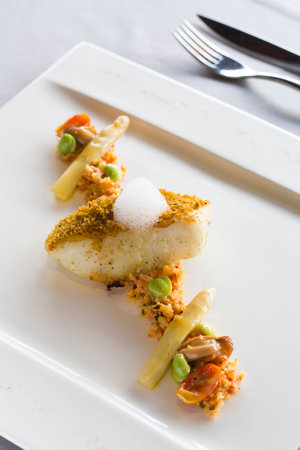 Luxury Grill fish steak on plate