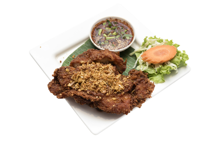 North-eastern Thai style fried chickenの写真素材