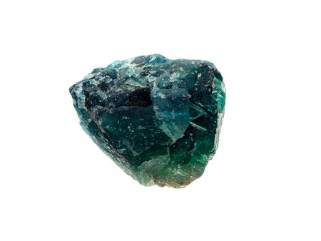 Natural rock - blue green Apatite gemstone on background