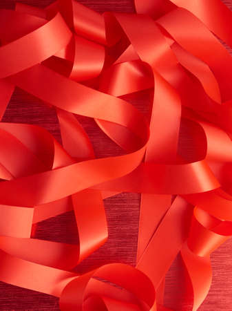 Red color ribbon background,Christmas conceptの写真素材