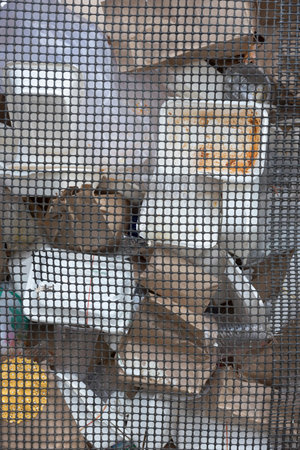 Close up of trash basket full of garbage