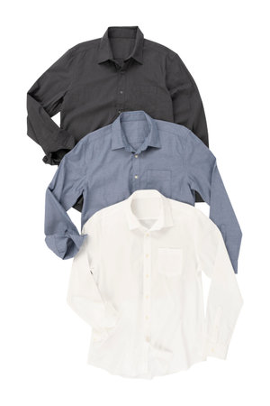 Group of shirts isolated on whiteの写真素材
