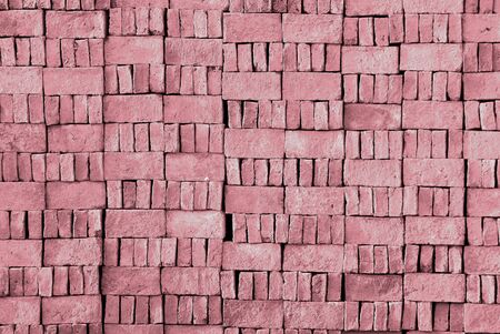 Pink pastel color brick block surface texture is stack for Construction - Pink pastel abstract backdrop and  beautiful detailの写真素材
