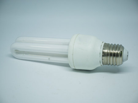 Light bulbs on white background