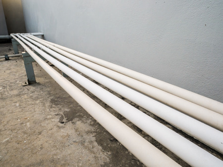 PVC Conduit for wires on deckの写真素材