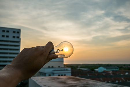 Light from the sun shining through the incandescent.の写真素材