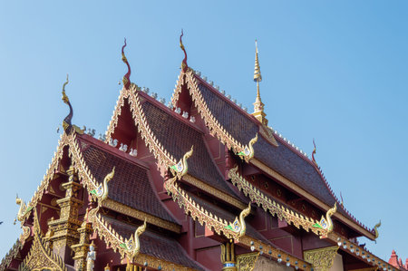 CHIANG MAI THAILAND-10 JANUARY 2020:Wat Saen Mueang Ma Luang.Wat Saen Mueang Ma Luang Is a temple in...