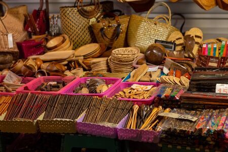 Chiang Mai Walking Street CHIANG MAI THAILAND-12 JANUARY 2020:A local handicraft market made from silk,ceramics,metal,glass,wood or art and food Thai tourists and foreigners enjoy walking and shoppingのeditorial素材