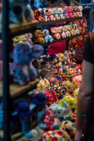 Chiang Mai Walking Street CHIANG MAI THAILAND-12 JANUARY 2020:A local handicraft market made from silk,ceramics,metal,glass,wood or art and food Thai tourists and foreigners enjoy walking and shoppingのeditorial素材