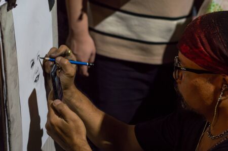 Chiang Mai Walking Street CHIANG MAI THAILAND-12 JANUARY 2020:A local handicraft market made from silk,ceramics,metal,glass,wood or art and food Thai tourists and foreigners enjoy walking and shoppingのeditorial素材