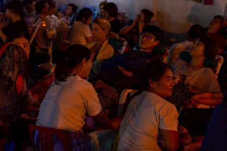 Chiang Mai Walking Street CHIANG MAI THAILAND-12 JANUARY 2020:A local handicraft market made from silk,ceramics,metal,glass,wood or art and food Thai tourists and foreigners enjoy walking and shoppingのeditorial素材