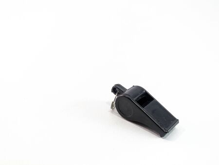 Black whistle is a white background.の写真素材