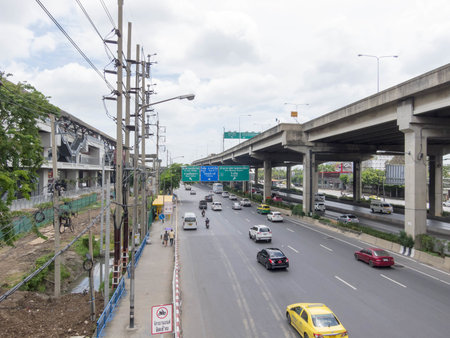 Vibhavadi-Rangsit Road BANGKOK,THAILAND-08 AUGUST 2018: The route to Rangsit is outside the city....