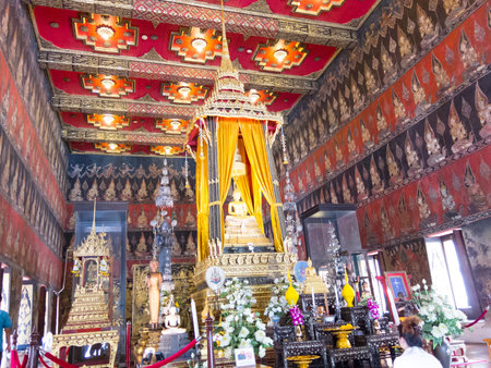 National Museum BANGKOK,THAILAND-10 AUGUST 2018: Phuttisawat Throne Hall Visitors are taking photos...