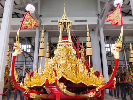 National Museum BANGKOK,THAILAND-10 AUGUST 2018: The royal chariot ritual funeral of the Royal Thai. on, 10 AUGUST 2018, in Thailand.のeditorial素材