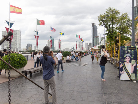 Asiatique BANGKOK,THAILAND-16 AUGUST 2018: The tourists come to Bangkok to see the beautiful river....