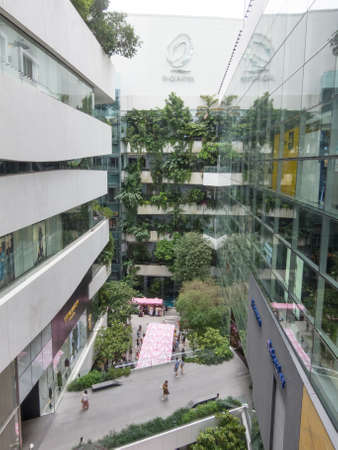 EmQuartier Shopping Center BANGKOK,THAILAND-18 AUGUST 2018: The large shopping mall is located on Sukhumvit Road, opposite the Emporium Shopping Complex. on, 18 AUGUST 2018, in Thailand.のeditorial素材