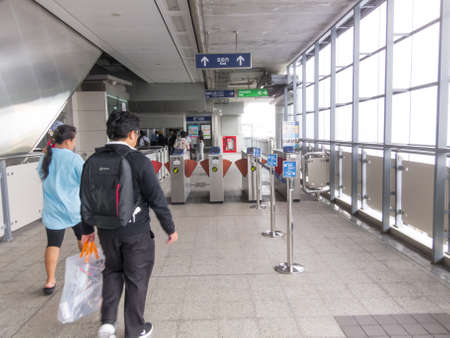On the BTS station BANGKOK,THAILAND-17 AUGUST 2018: Lift for passenger and disabled passengers. on,17 AUGUST 2018, in Thailand.のeditorial素材