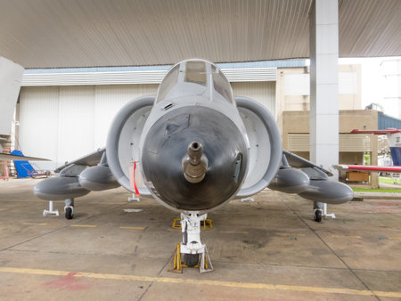 Royal Thai Air Force Museum BANGKOK,THAILAND-18 AUGUST 2018: The exterior of the aircraft has many...