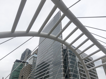 Chong Nonsi BANGKOK,THAILAND-17 AUGUST 2018: Bridge structure and sky walk on,17 AUGUST 2018, in...
