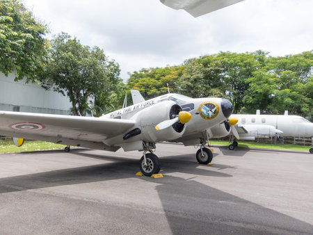 Royal Thai Air Force Museum BANGKOK,THAILAND-18 AUGUST 2018: The exterior of the aircraft has many...
