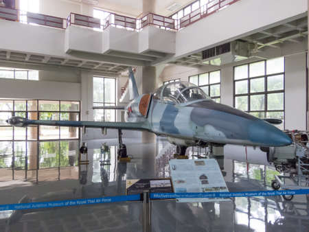 Royal Thai Air Force Museum BANGKOK,THAILAND-18 AUGUST 2018: Inside the building, show the plane for learning. on,18 AUGUST 2018, in Thailand.のeditorial素材