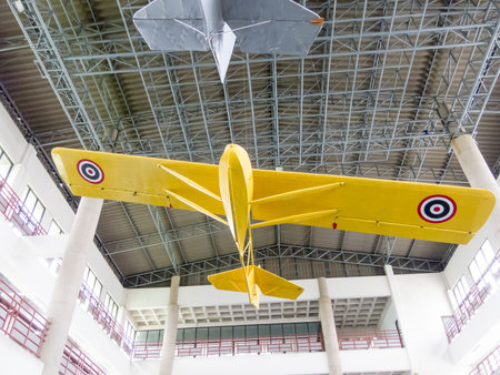 Royal Thai Air Force Museum BANGKOK,THAILAND-18 AUGUST 2018: Inside the building, show the plane for...
