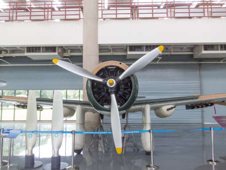 Royal Thai Air Force Museum BANGKOK,THAILAND-18 AUGUST 2018: Inside the building, show the plane for learning. on,18 AUGUST 2018, in Thailand.のeditorial素材