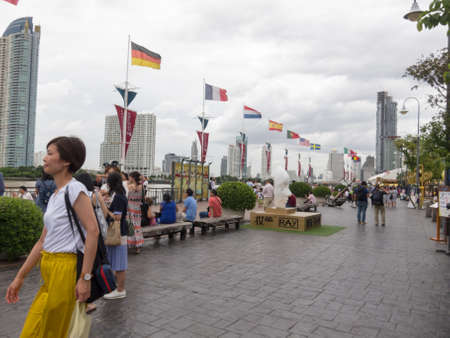 Asiatique BANGKOK,THAILAND-16 AUGUST 2018: The tourists come to Bangkok to see the beautiful river. on, 16 AUGUST 2018, in Thailand.のeditorial素材