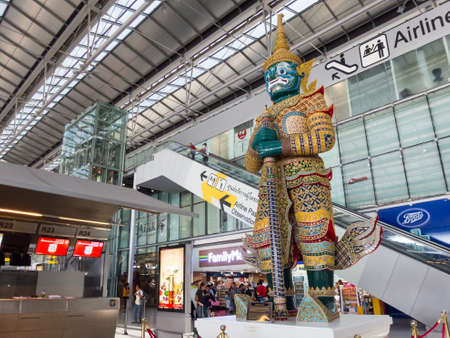 Suvarnabhumi BANGKOK THAILAND-31 OCTOBER 2018;In the airport Demon Guardian in suvarnabhumi airport. on BANGKOK THAILAND-31 OCTOBER 2018のeditorial素材