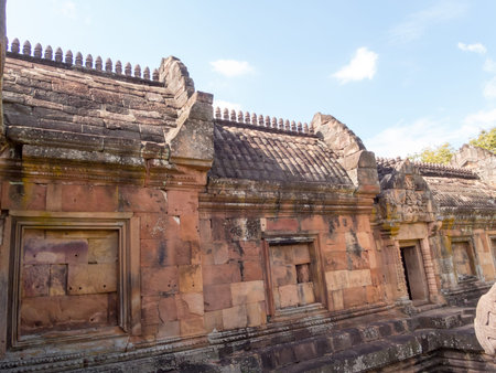 Phanom Rung Historical Park,is Castle Rock old Architecture about a thousand years ago at Buriram Province,Thailandのeditorial素材
