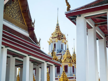Loha Prasat Wat Ratchanatda temple in à¸ºBangkok Thailand.