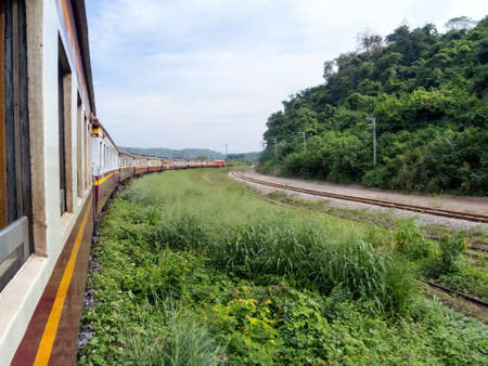 NAKHON RATCHASIMA Thailand-THAILAND-07 DECEMBER 2018:Thai train is running.on Thailand-THAILAND-07 DECEMBER 2018のeditorial素材
